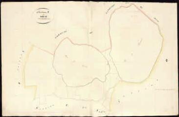Section C de Kerreau, 1 re feuille, échelle 1/2 000, lieu-dit n° 1, Bois de Kerisac et Trélécan, parcelles n° 1-19