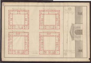 2 vues  - [Plans des étages d\'un projet de prison sur un terrain de la communauté de Nazareth.] / Brunet-Debaines ( Architecte-Voyer). 1824 (ouvre la visionneuse)