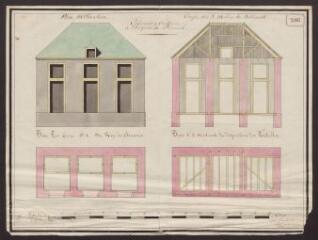 1 vue  - Cabanons à construire à l\'hospice de Ploërmel / Perrocheaux (architecte). 1841 (ouvre la visionneuse)