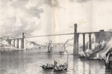 1 vue  - Description d\'un pont suspendu, construit sur la Vilaine, à La Roche-Bernard / Leblanc (P., ingénieur en chef des Ponts et chaussées), Carilian-Goeury et Victor Dalmont (Editeur). Editeur. 1841 (ouvre la visionneuse)